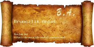 Brunczlik Antal névjegykártya